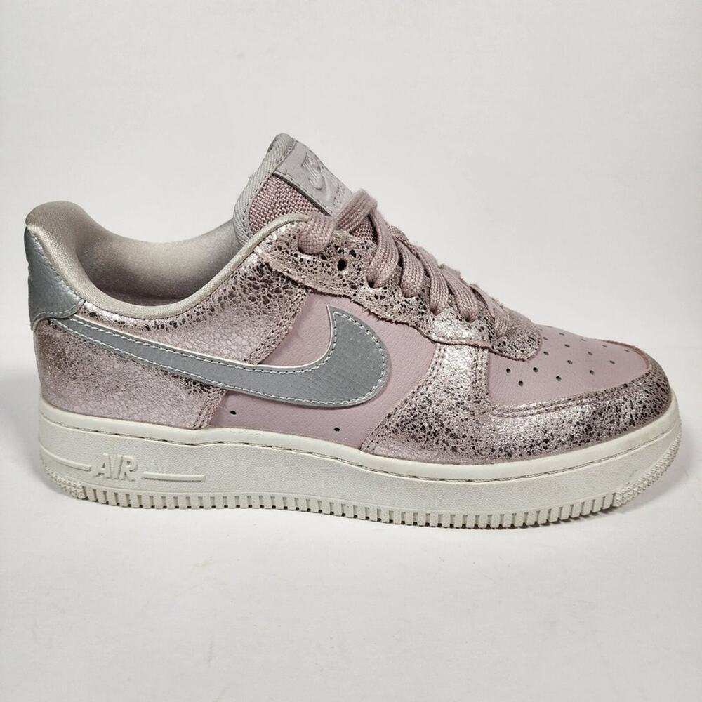 NIKE Air Force 1 Low '07 Premium 'Particle Rose' Shimmer Purple & Silver Size 9